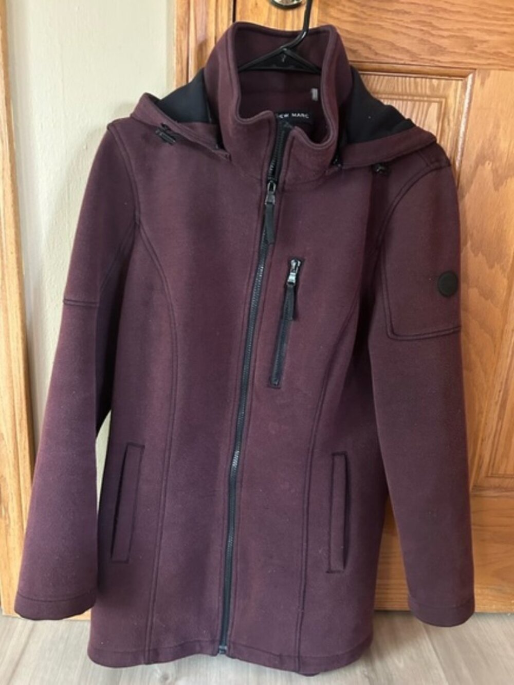 Andrew Marc Deep Burgundy Hooded Jacket